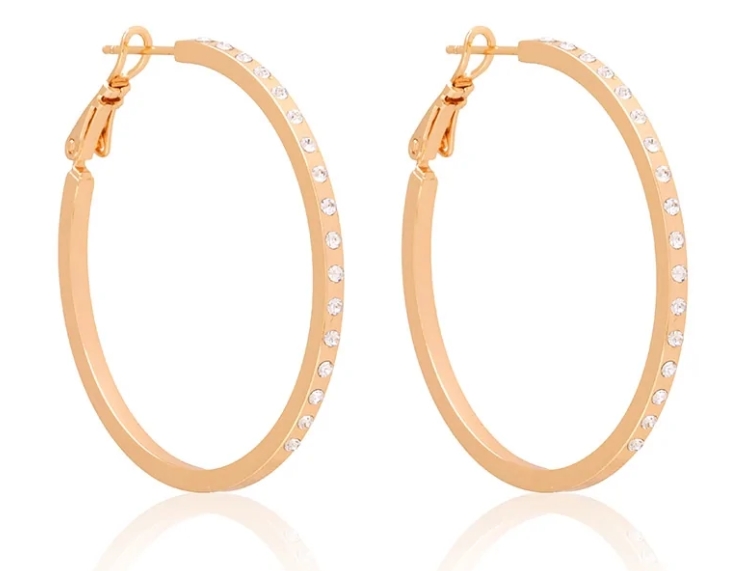 18K paauksuoti lankelio formos auskarai