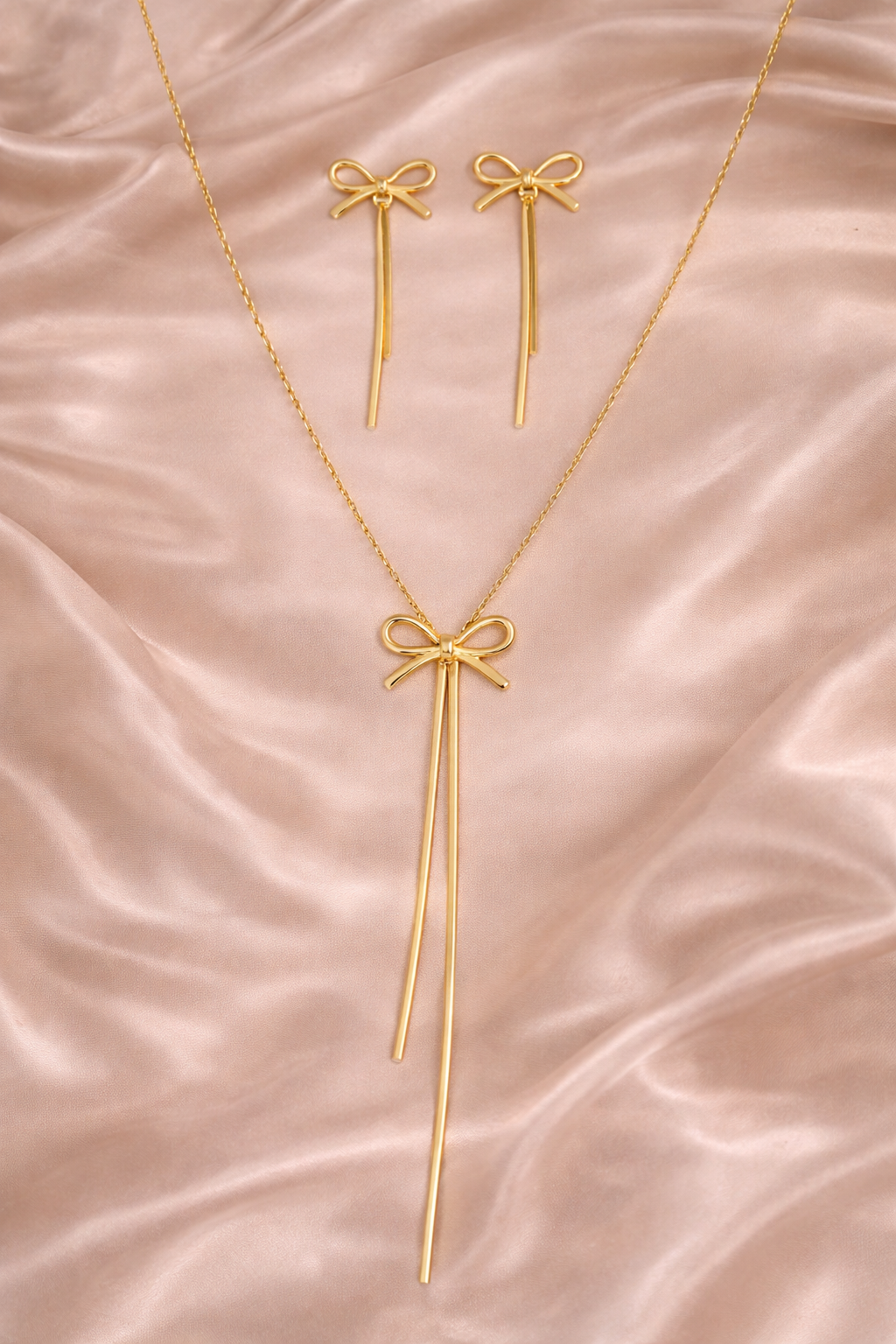 Medicininio 14K aukso kaklo papuošalų ir auskarų rinkinys