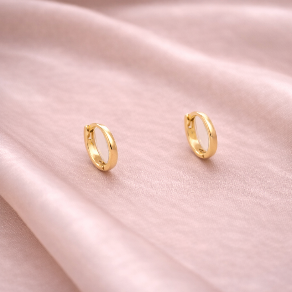 Medicininio 18K aukso žiedukai auskarai