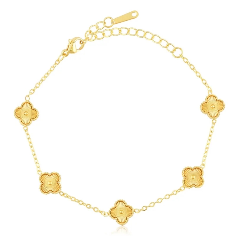 18K paauksuota apyrankė su gėlių motyvais