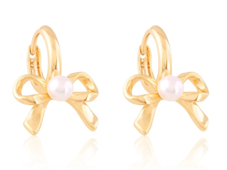 18K paauksuoti auskarai su perlu