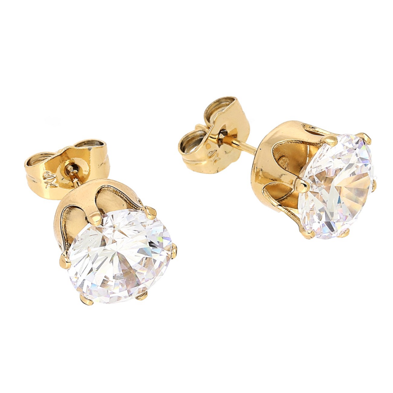 Medicininio 18K aukso auskarai su cirkoniu