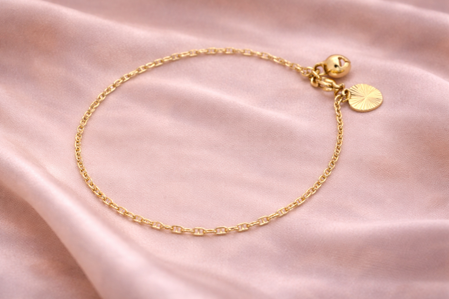 Medicininio 18K aukso minimalistinė apyrankė, 18.5cm.