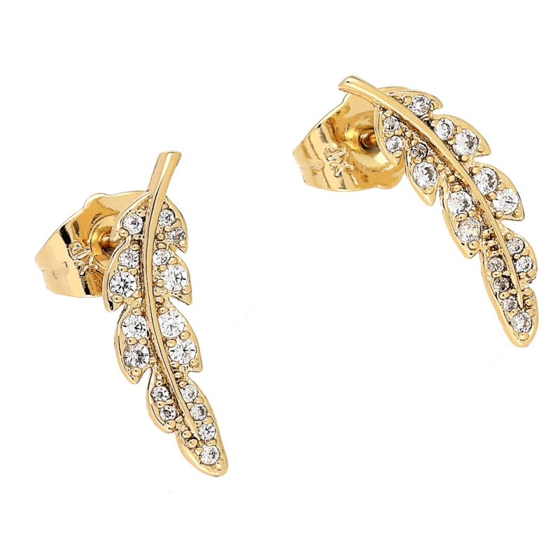 Medicininio 18K aukso auskarai „Lapeliai“