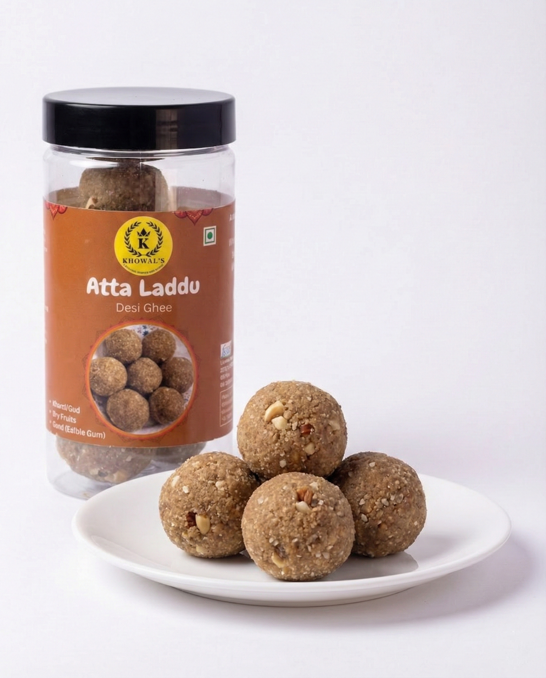 Wholesome Energy Combo – Atta Laddu, Atta Panjiri & Desi Ghee Roasted Mixed Nuts | Traditional Indian Snacks Made in Pure Desi Ghee