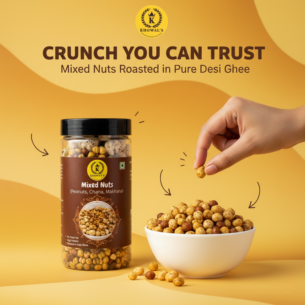 Mixed Nuts & Atta Laddu (Desi Ghee) Healthy Combo Pack