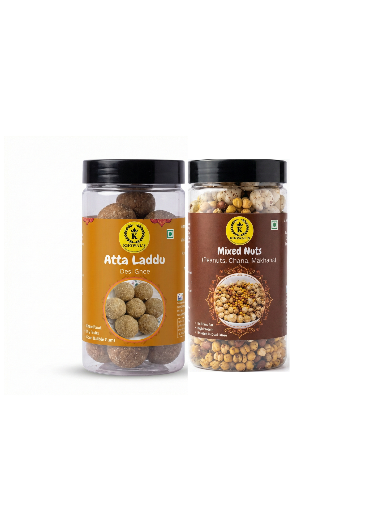 Mixed Nuts & Atta Laddu (Desi Ghee) Healthy Combo Pack