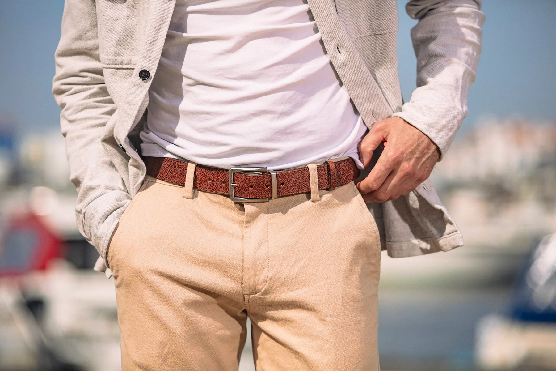 Ceinture en cuir marron