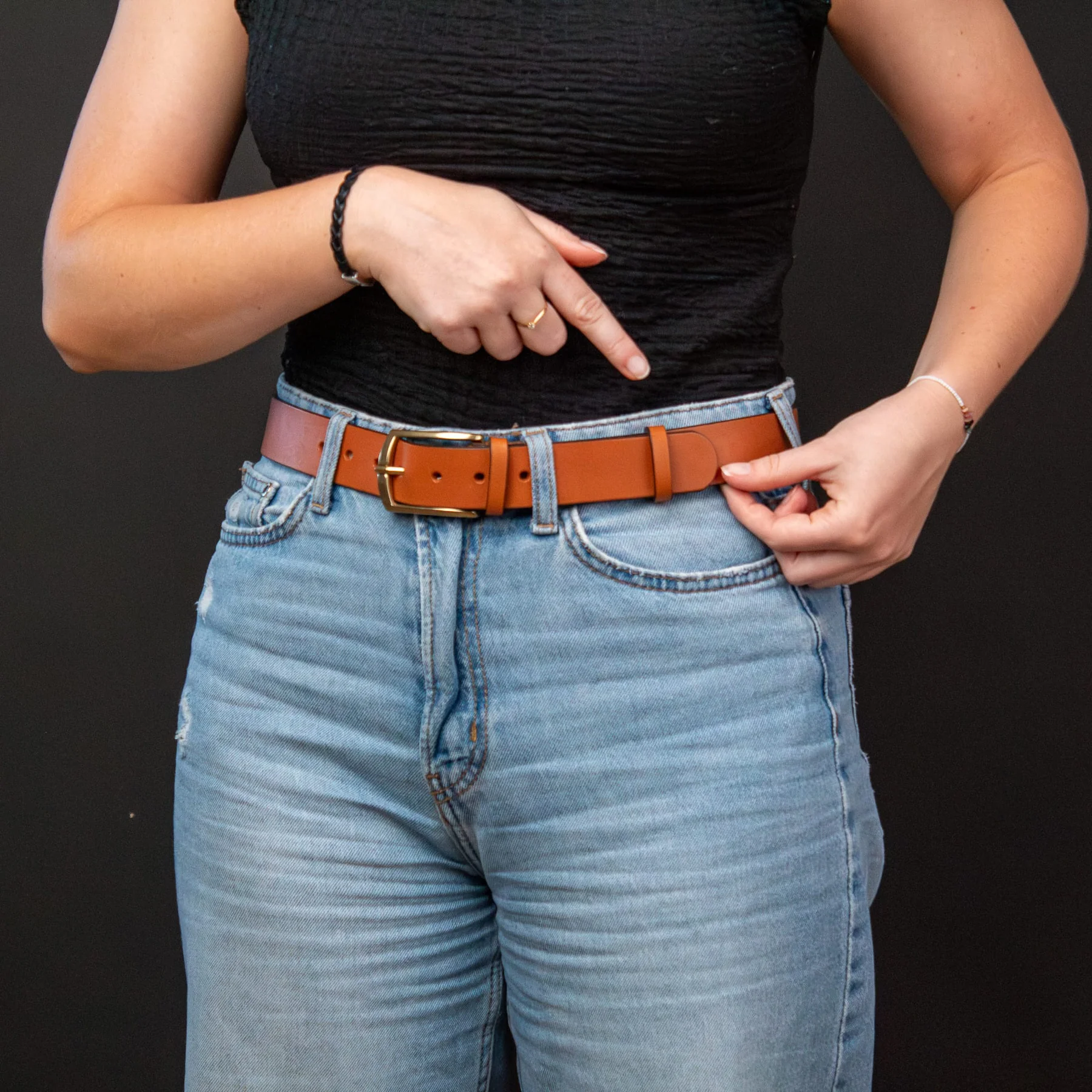 Ceinture en cuir brun