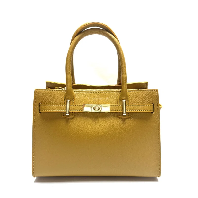 Sac à main pour femme en cuir véritable avec bandoulière amovible.