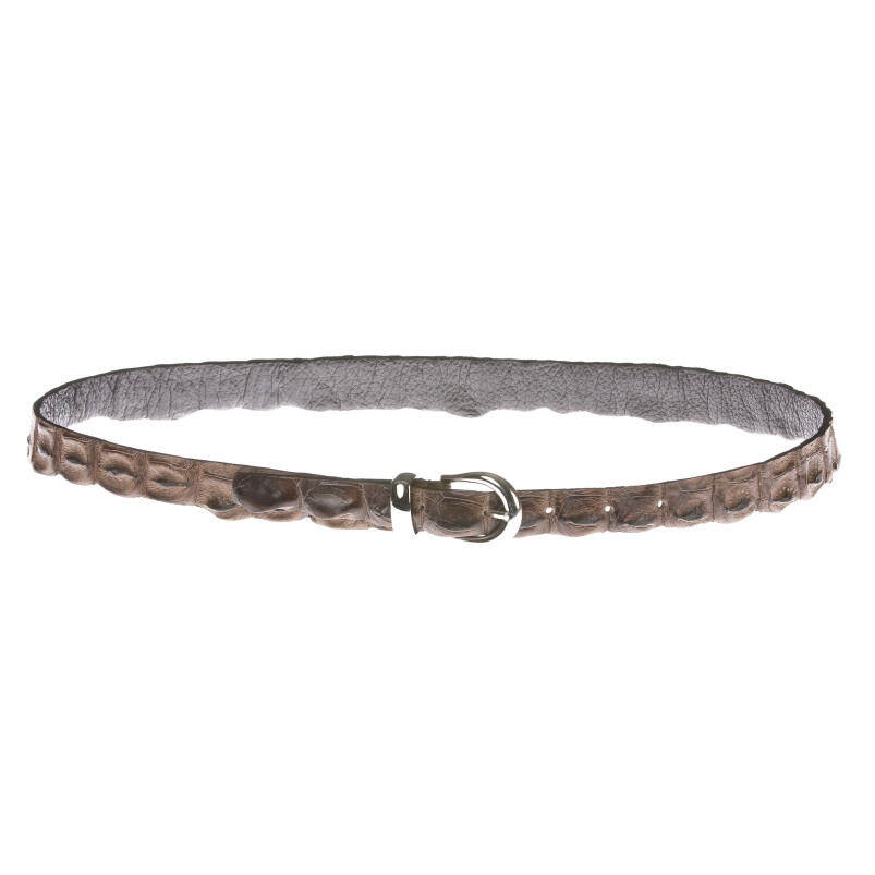 Ceinture en cuir crocodile marron