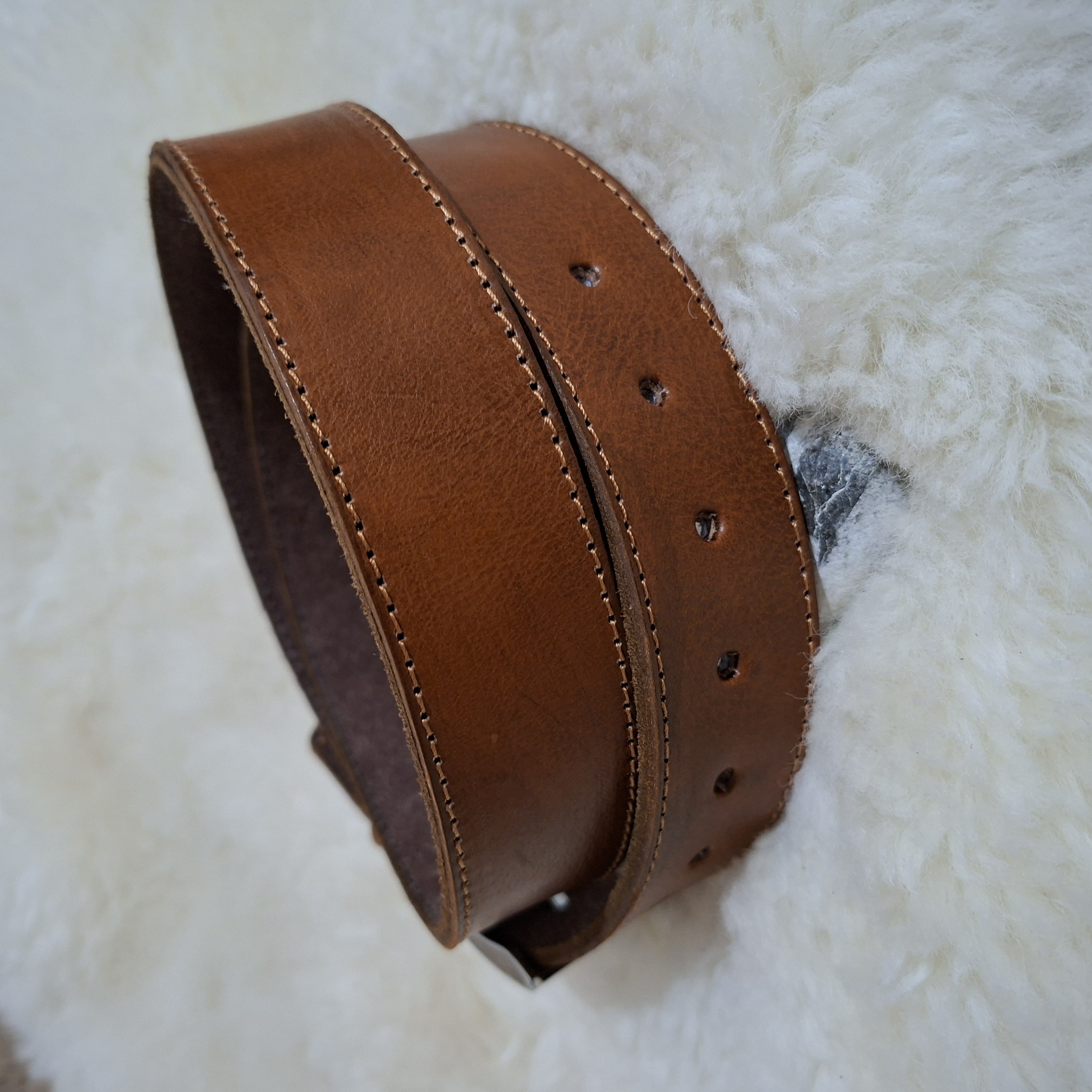 Ceinture en cuir Camel authentique artisanale 