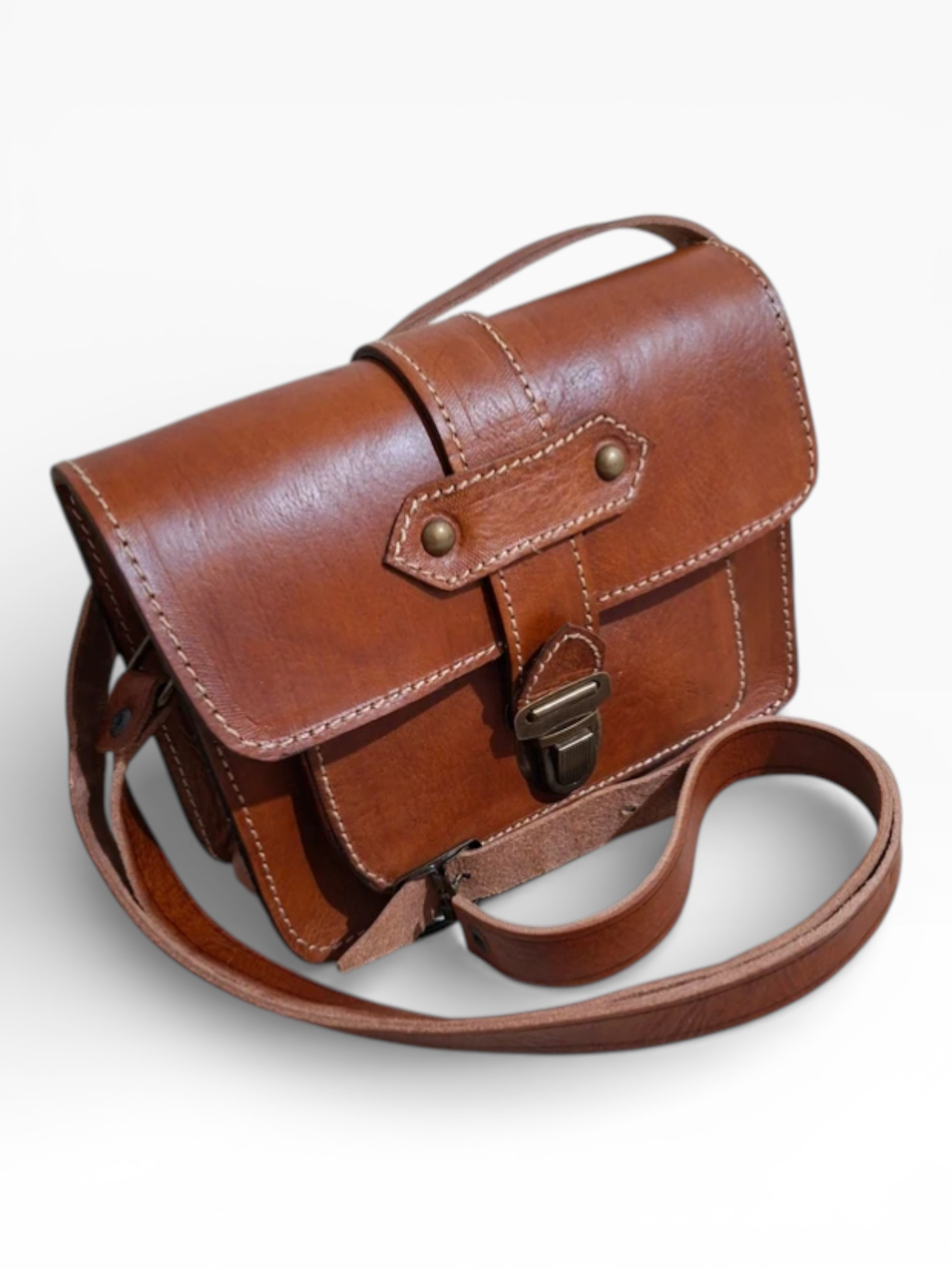 Sacoche en cuir marron