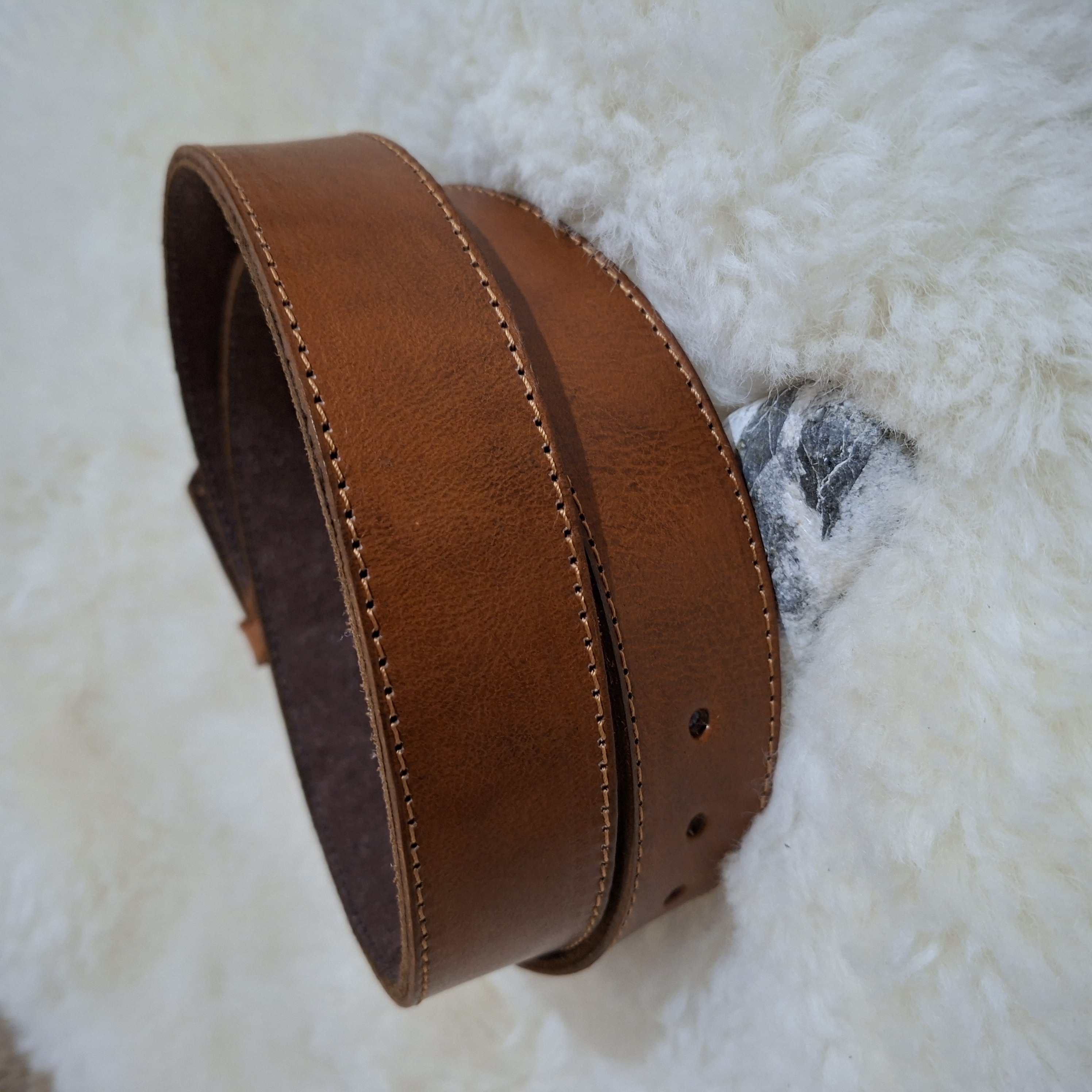 Ceinture en cuir Camel authentique artisanale 