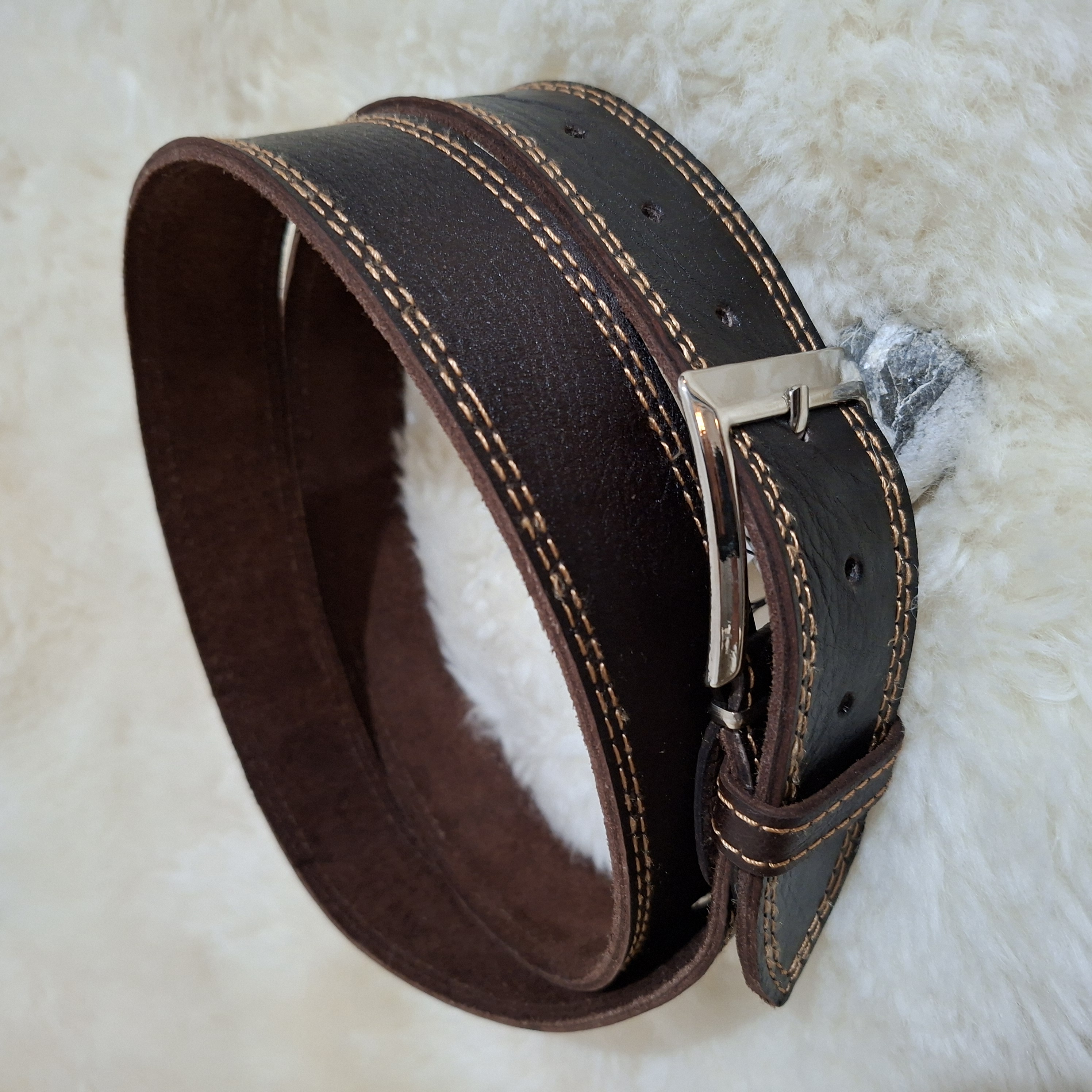 Ceinture en cuir artisanal authentique fait a la main 