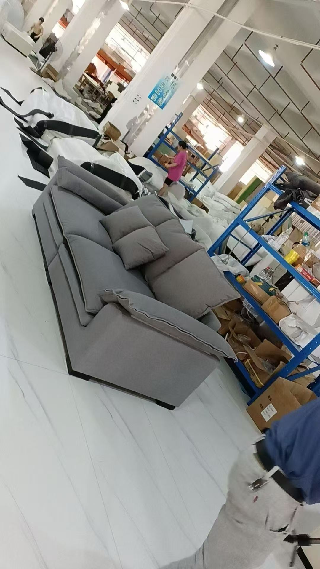 Modern Grey Fabric Sofa