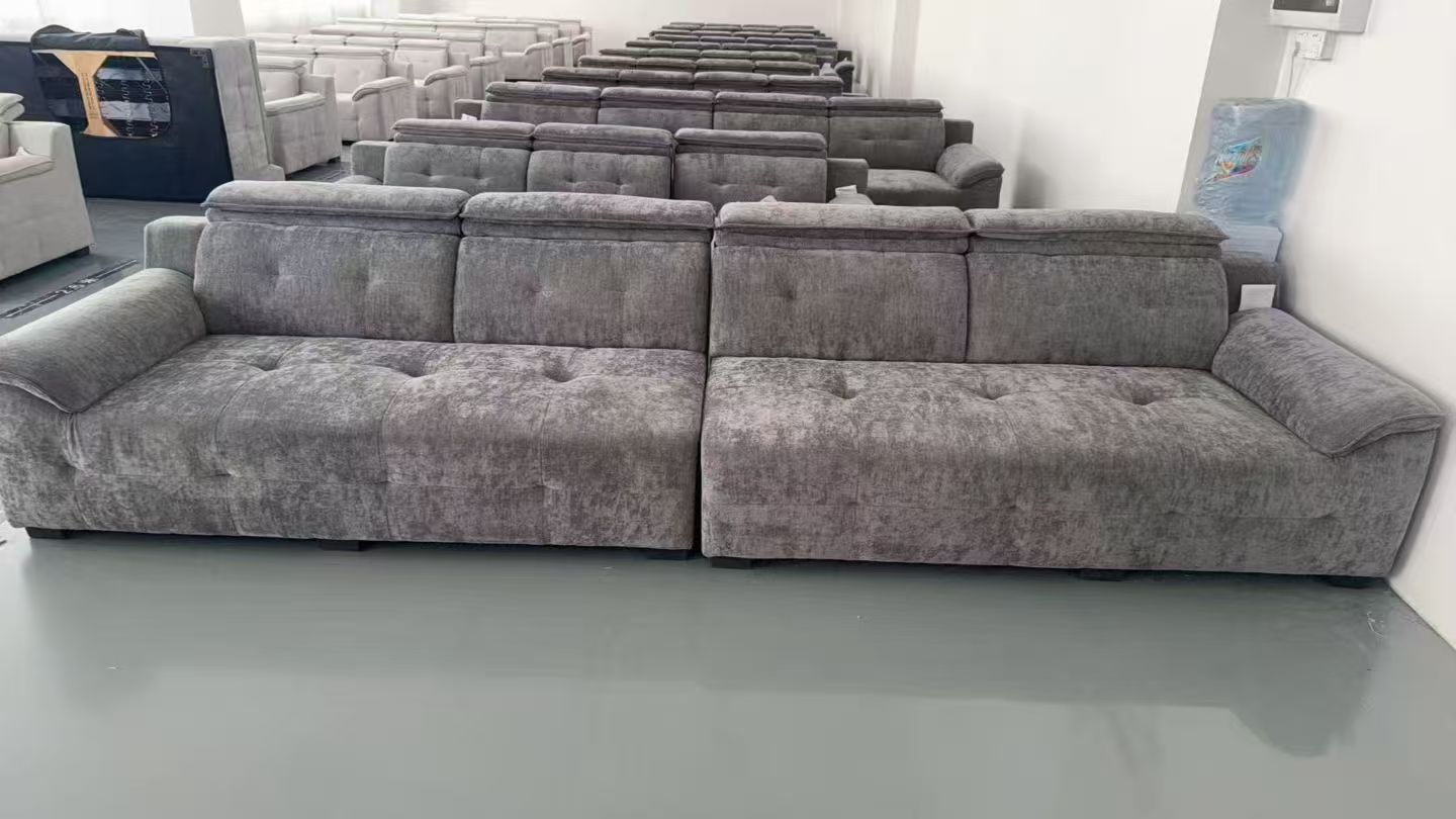 Modern Plush Grey Sofa