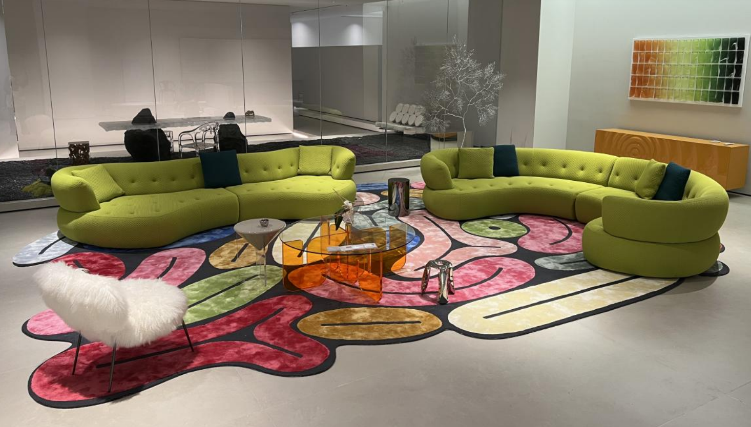 Contemporary Green Modular Sofa Set