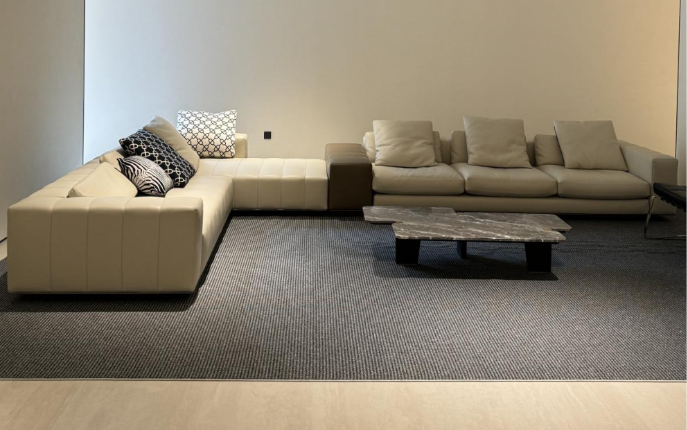 Modern Cream Leather Sofa Set