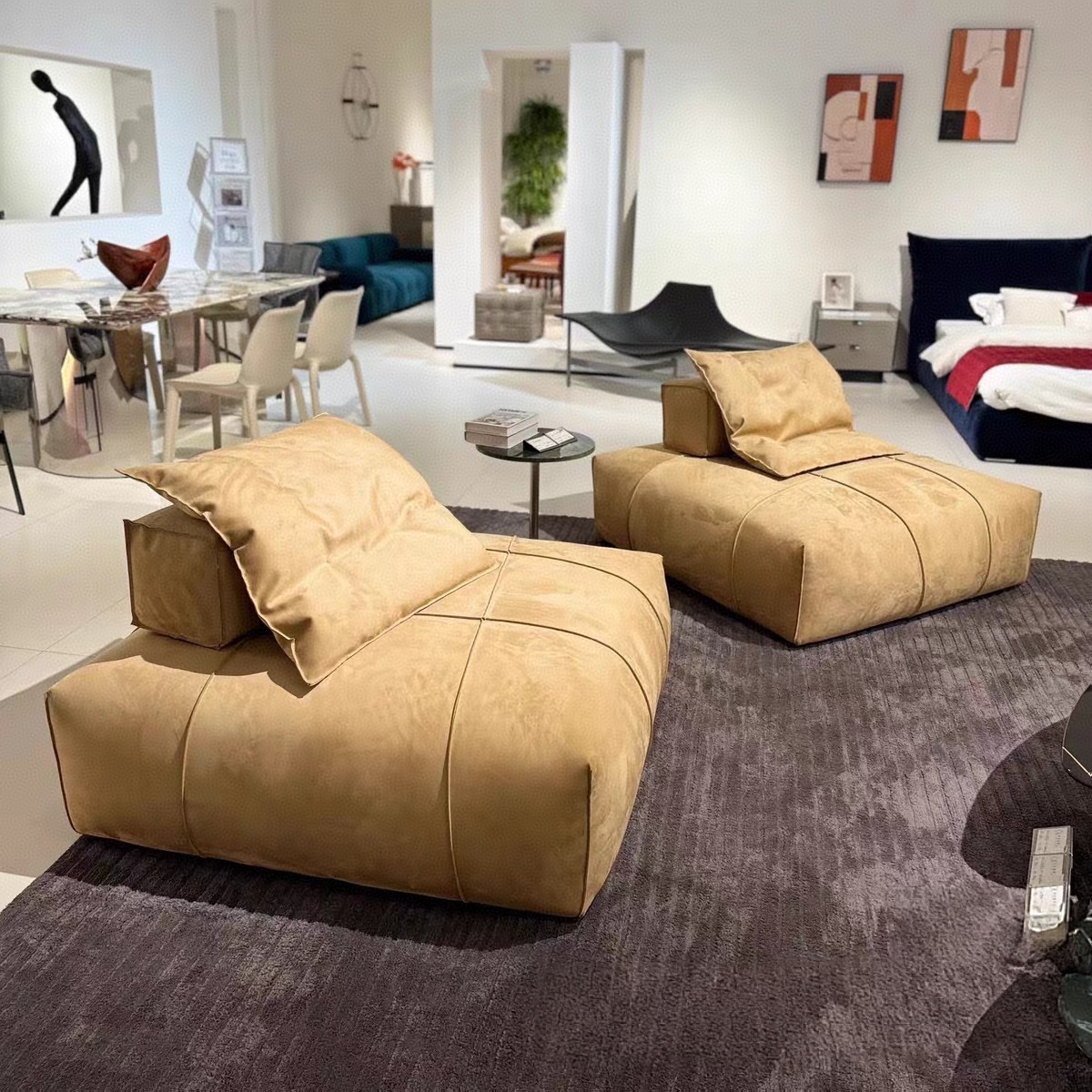 Modern Tan Lounge Chair