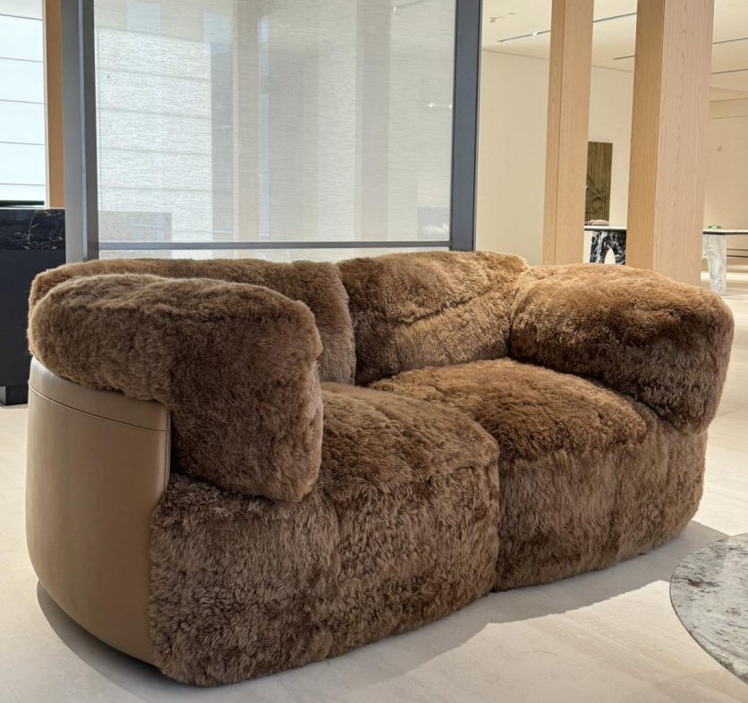 Plush Faux Fur Sofa