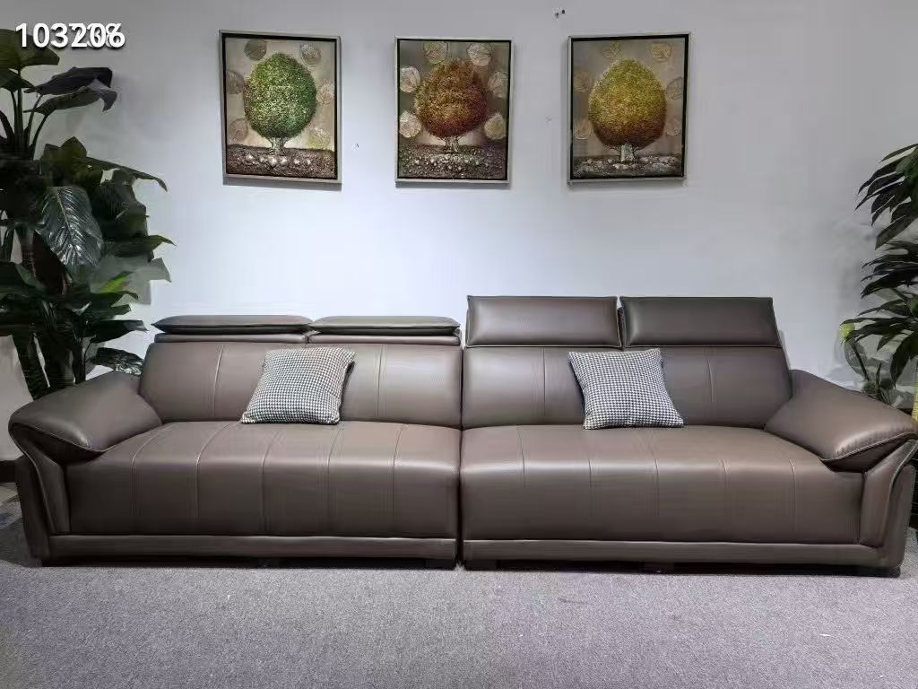 Modern Brown Leather Sofa