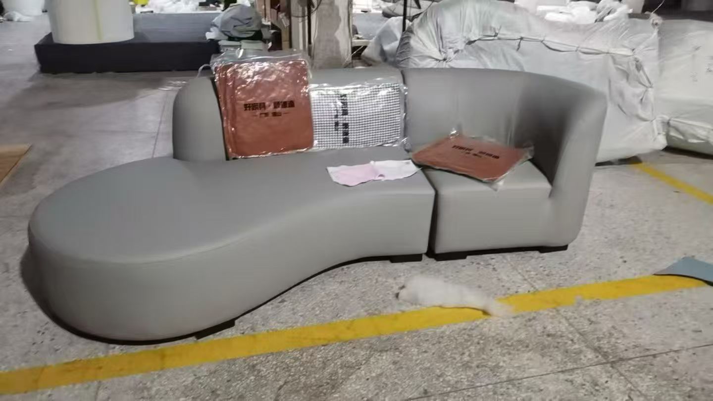 Modern Curved Grey Sofa