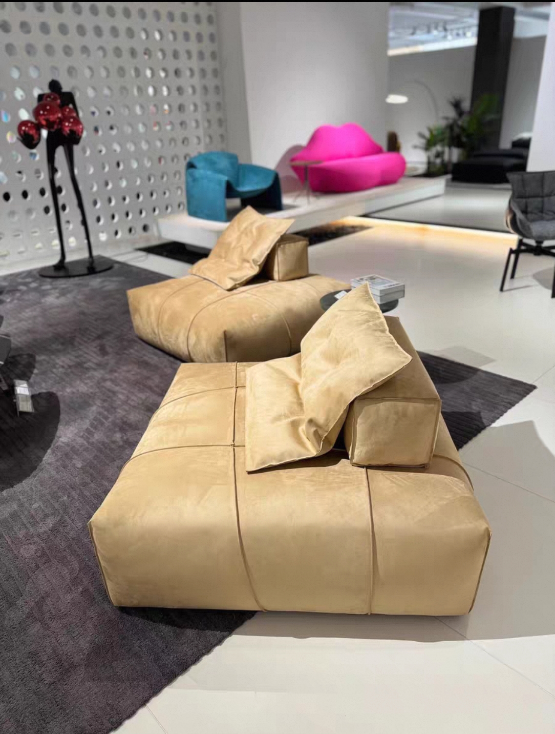 Modern Tan Lounge Chair