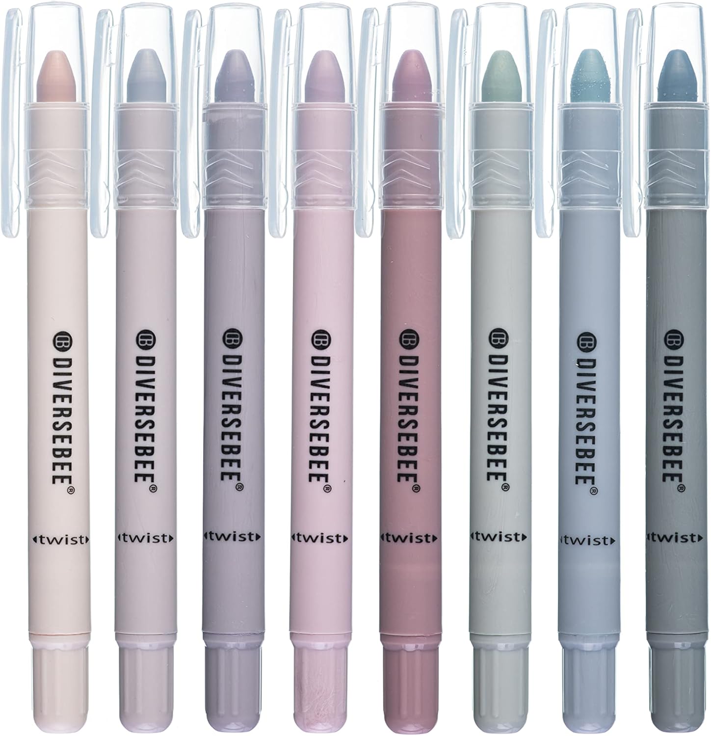 DIVERSEBEE Bible Highlighters and Pens No Bleed, 8 Pack Assorted Colors Gel Highlighters Set, Cute Bible Markers Study Journaling School Supplies and Accessories (Dusty)