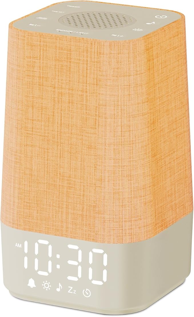 Wkzay White Noise Sound Machine: 30 Soothing Sounds, Sunrise Alarm Clock for Gentle Wake Up, Adjustable Volume & Night Light, Timer - Easy to Sleep, Relax, Focus