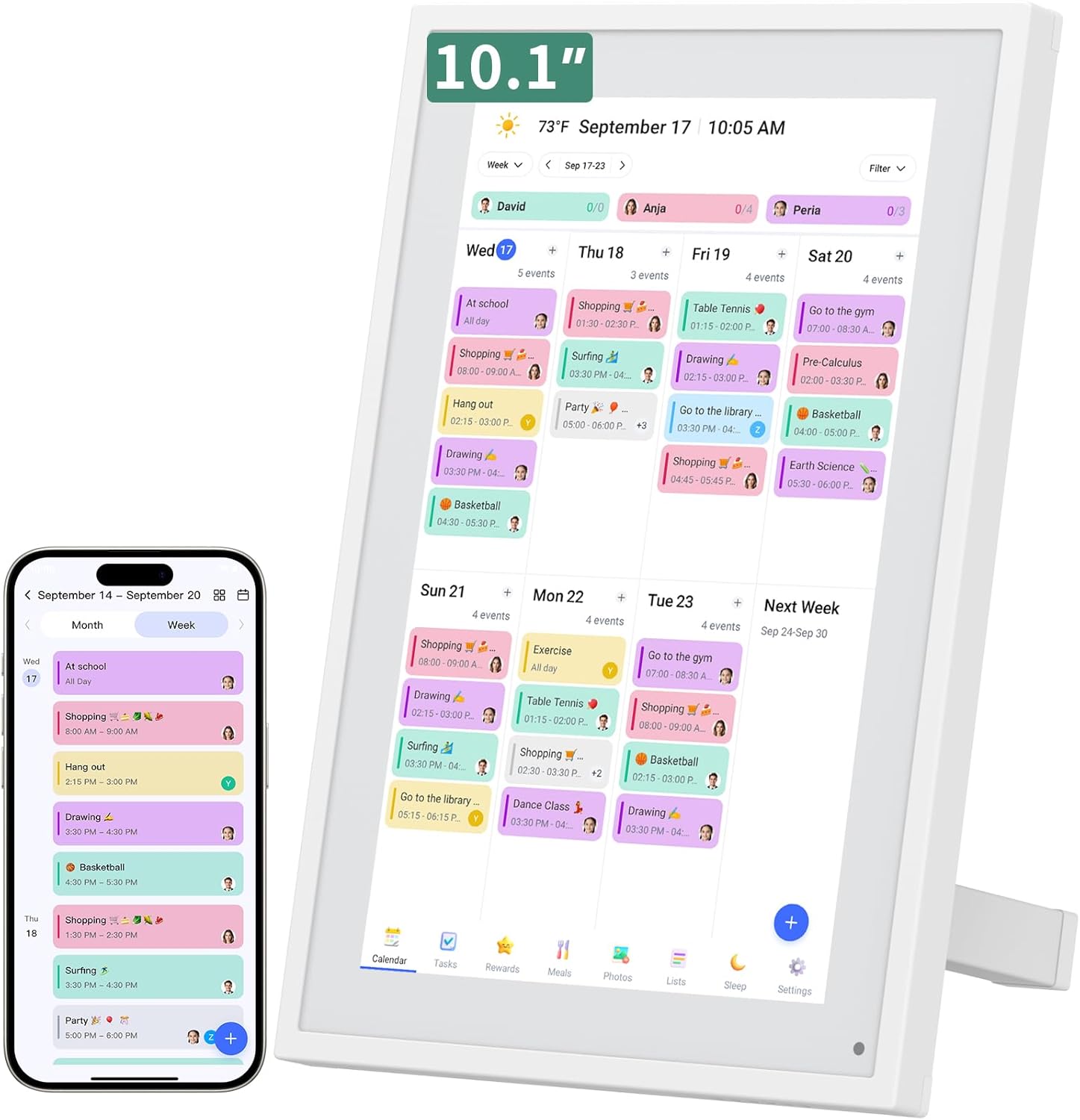 Smart Digital Calendar, 10.1" HD Smart Touch Screen Home Interactive Electron Calender WiFi Planner,Meal Schedule, Duty Chart,Achievement Rewards- Built-in Digital Photo Frame Function