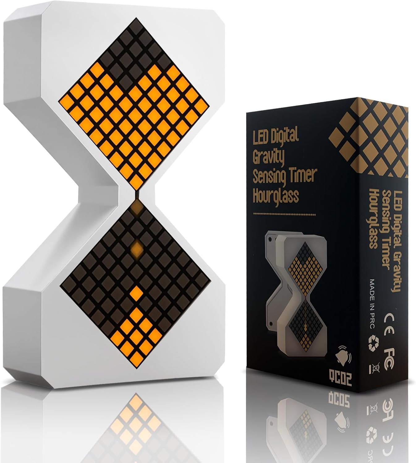 LED Hourglass Timer, Gravity Induction 1 to 30 Minutes Free Adjustment,DIY Digital Timer, Suitable for Kitchen