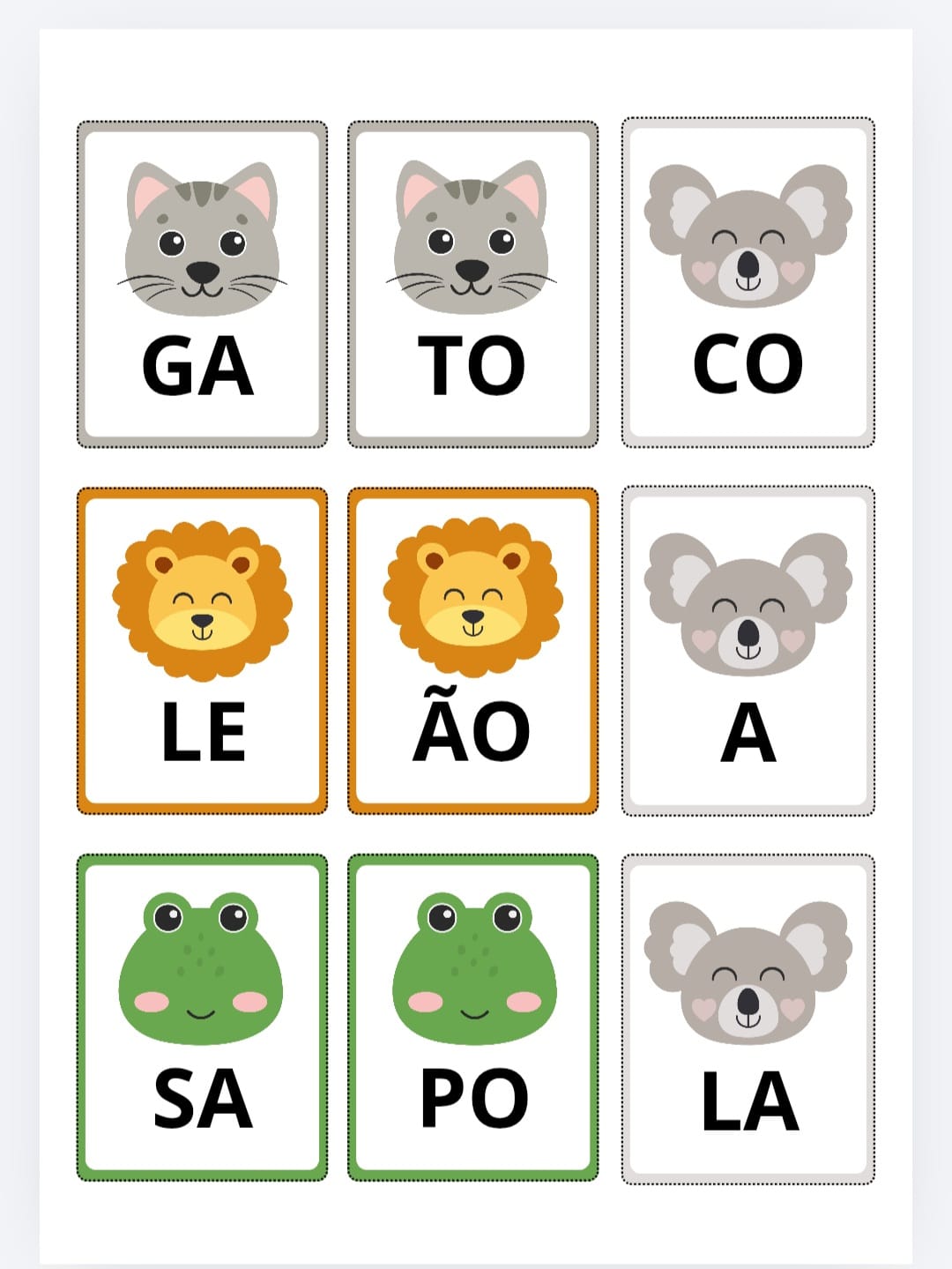 Quebra-Cabeça das Sílabas