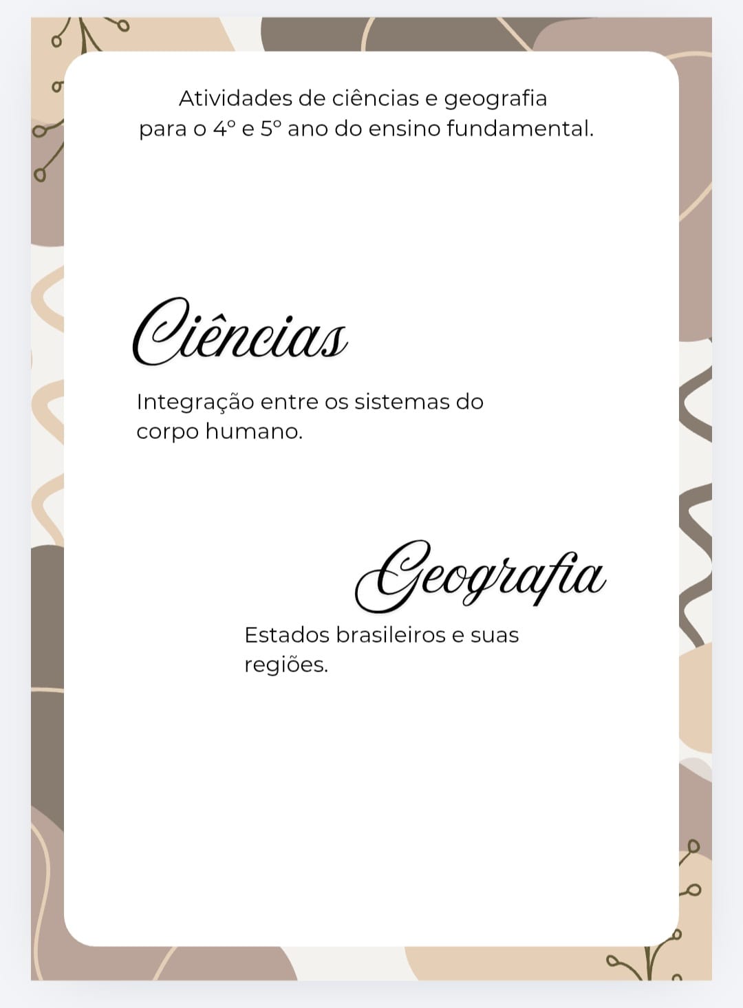  Ciências e Geografia para o 4º e 5º ano 