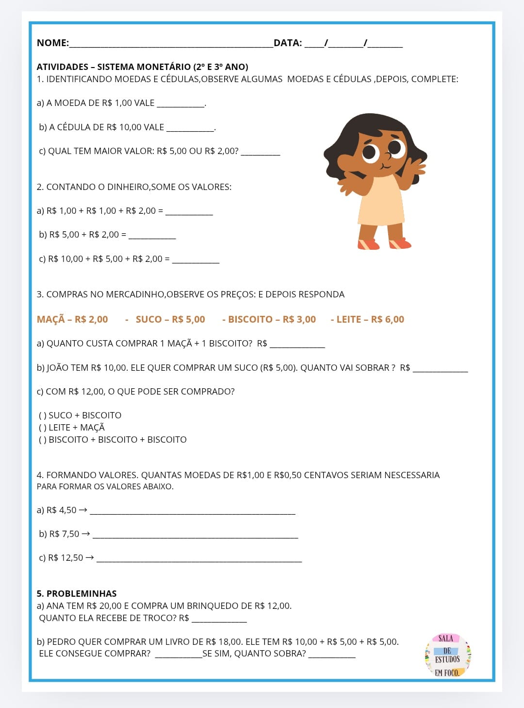 Atividade de Matemática