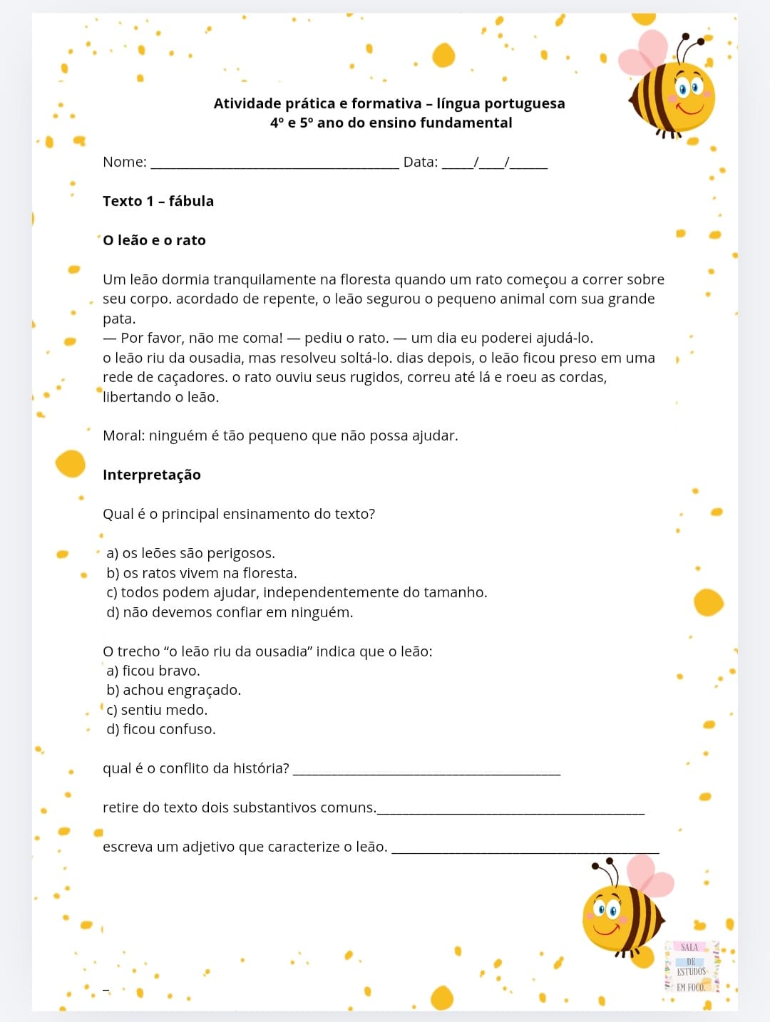 Atividade Prática de Língua Portuguesa