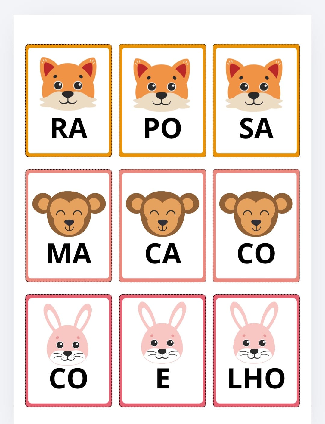 Quebra-Cabeça das Sílabas