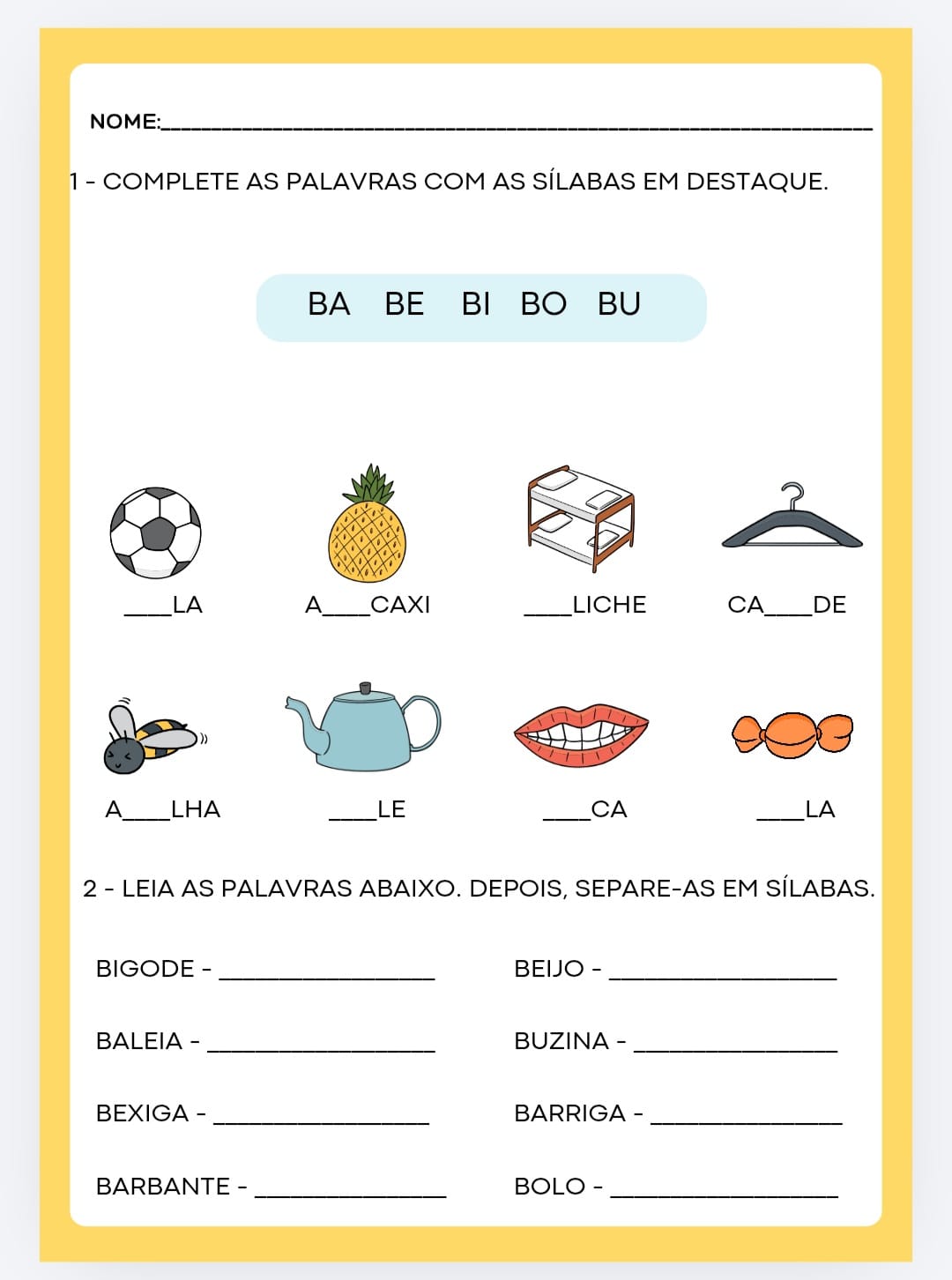 Pacotinho de Atividades Infantil