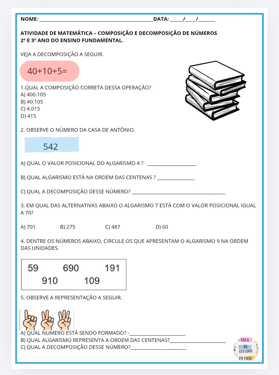 Atividade de Matemática