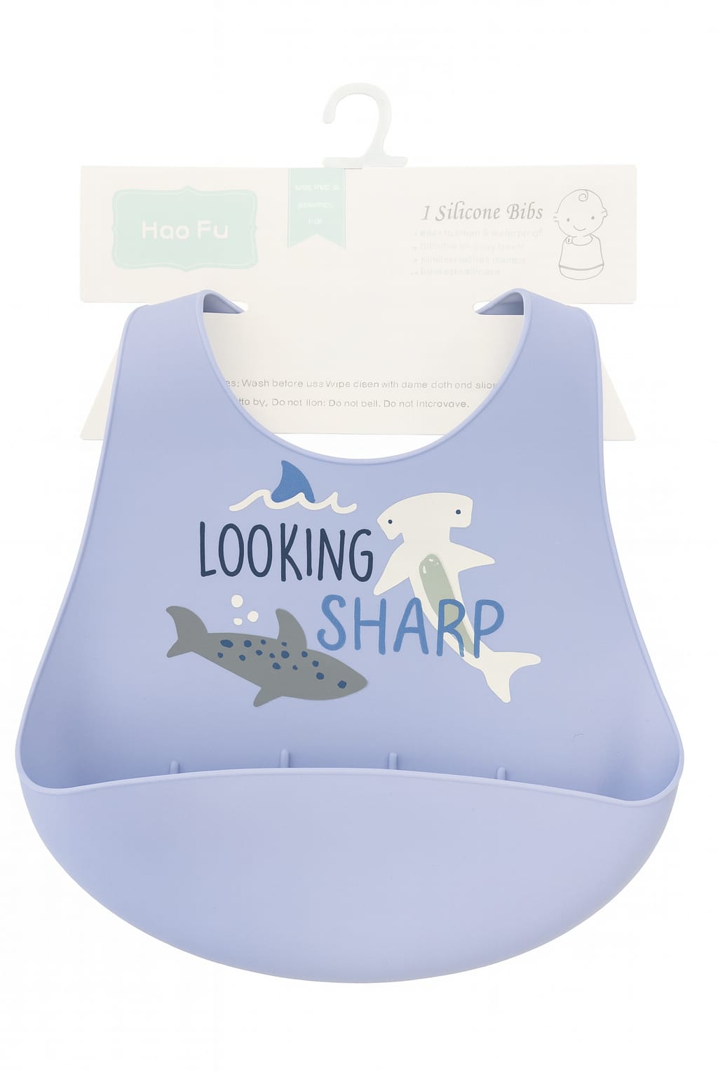 Babero de silicona tiburón