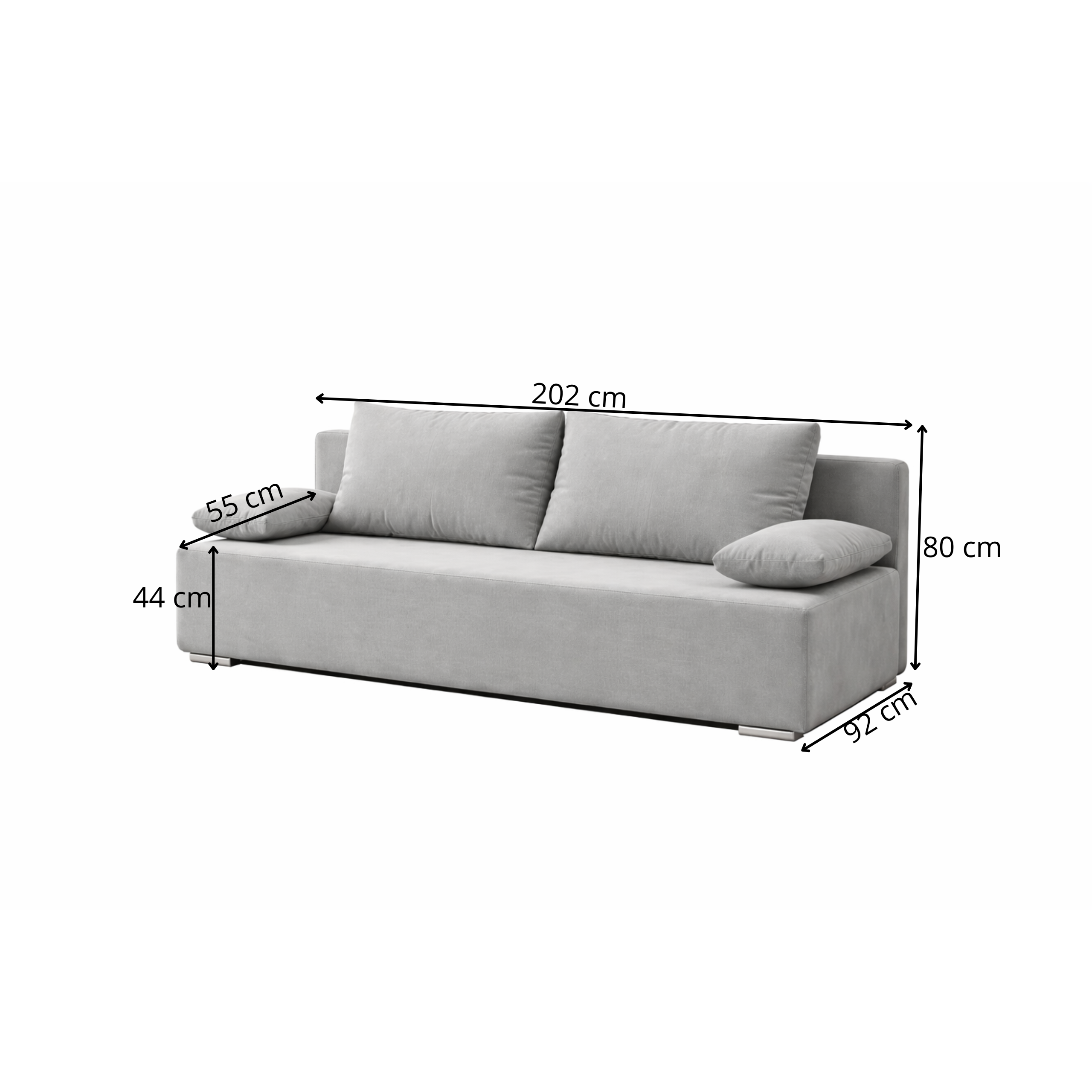 Rozkładana kanapa z funkcją spania oraz pojemnikiem HUGO