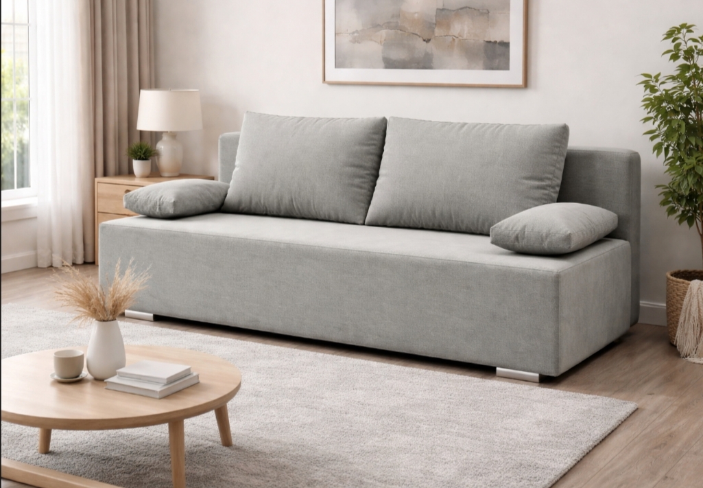 Rozkładana kanapa z funkcją spania oraz pojemnikiem HUGO