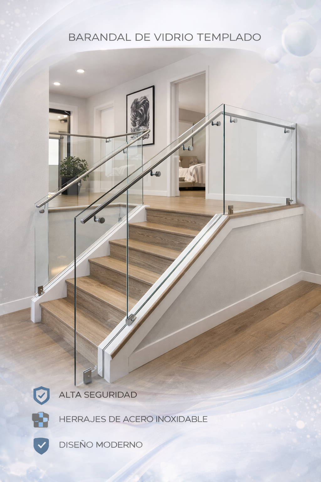Barandales de vidrio templado