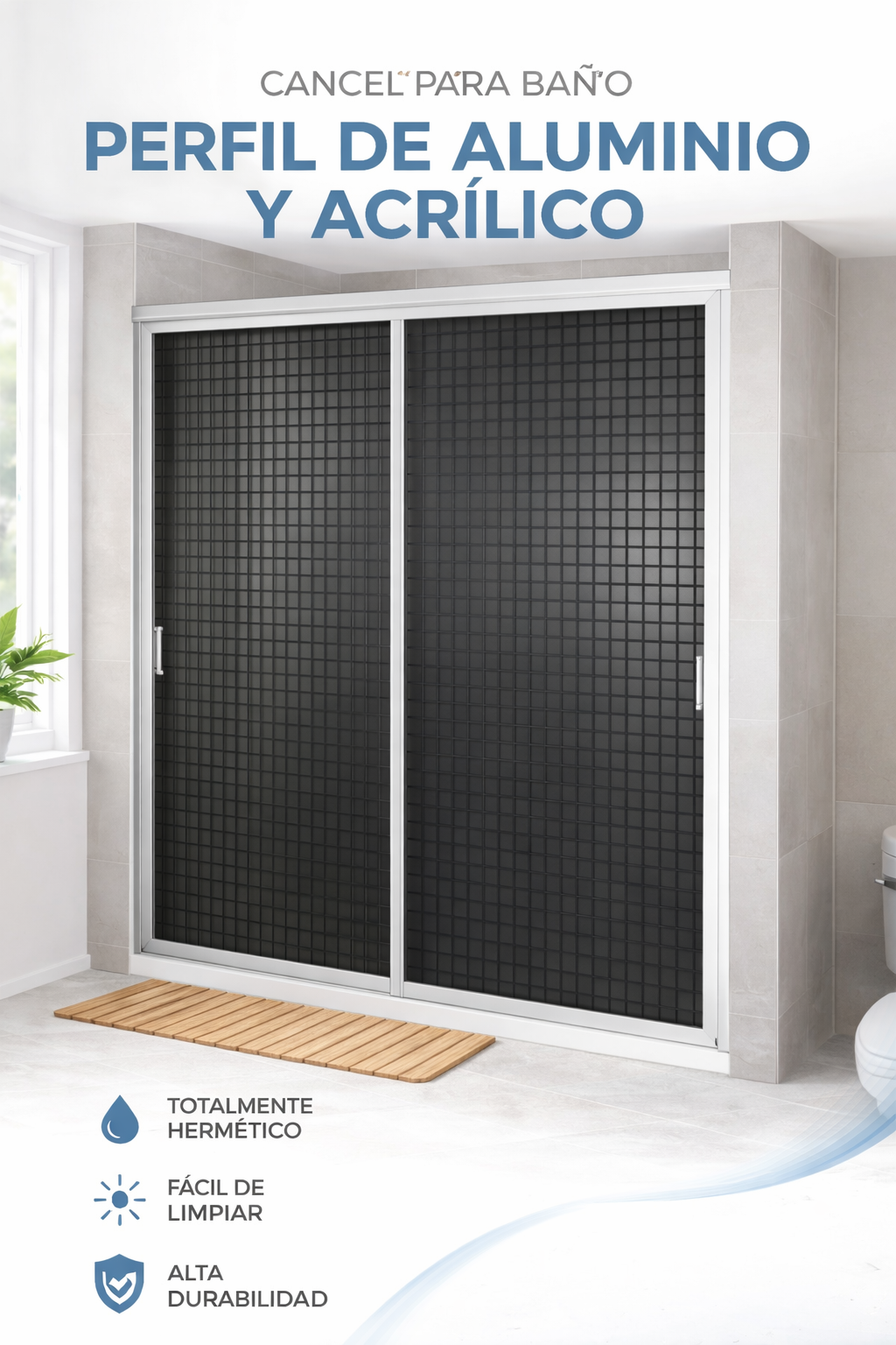 Aluminum and Acrylic Shower Door
