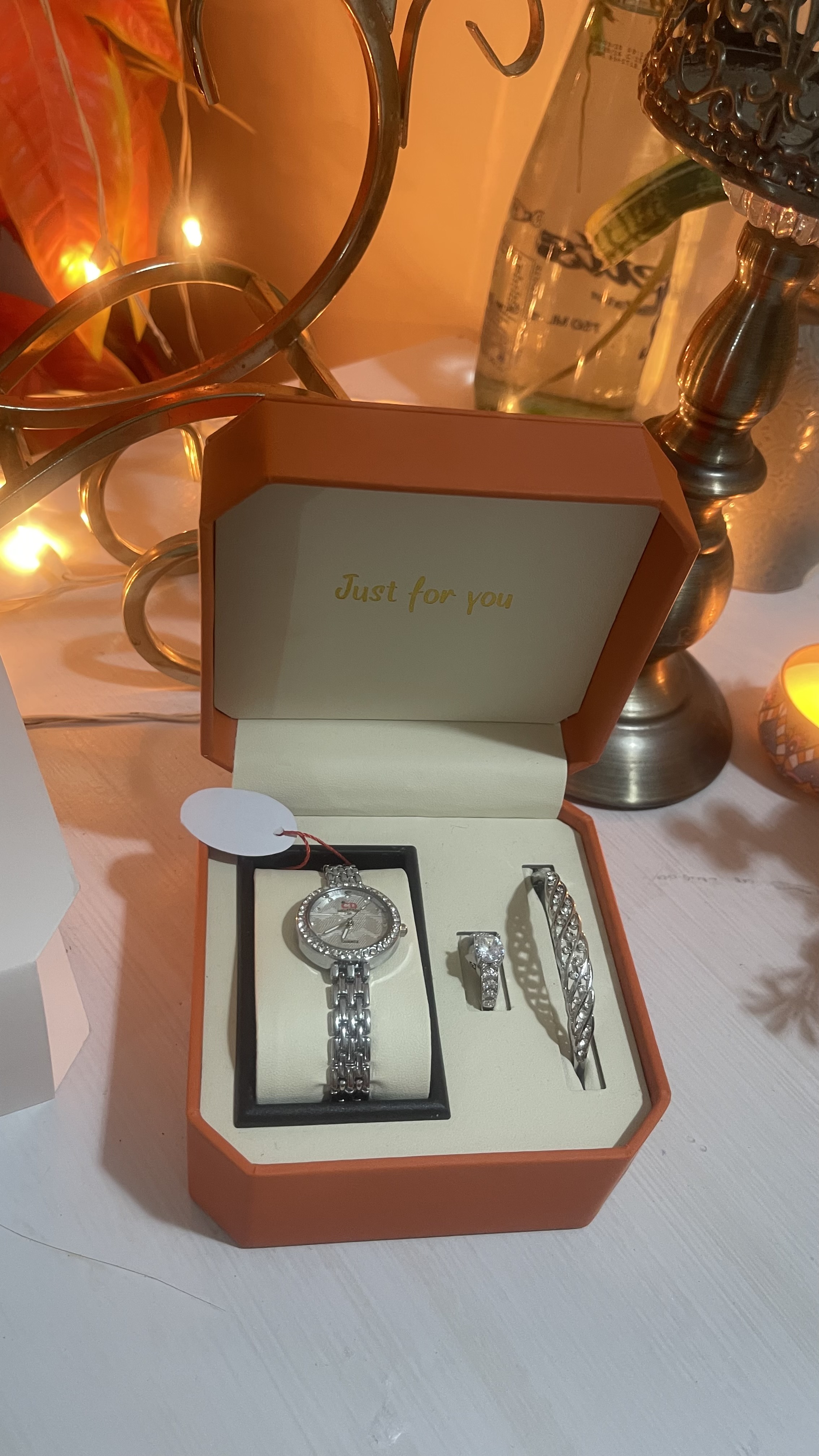 Elegant Silver Watch trio set