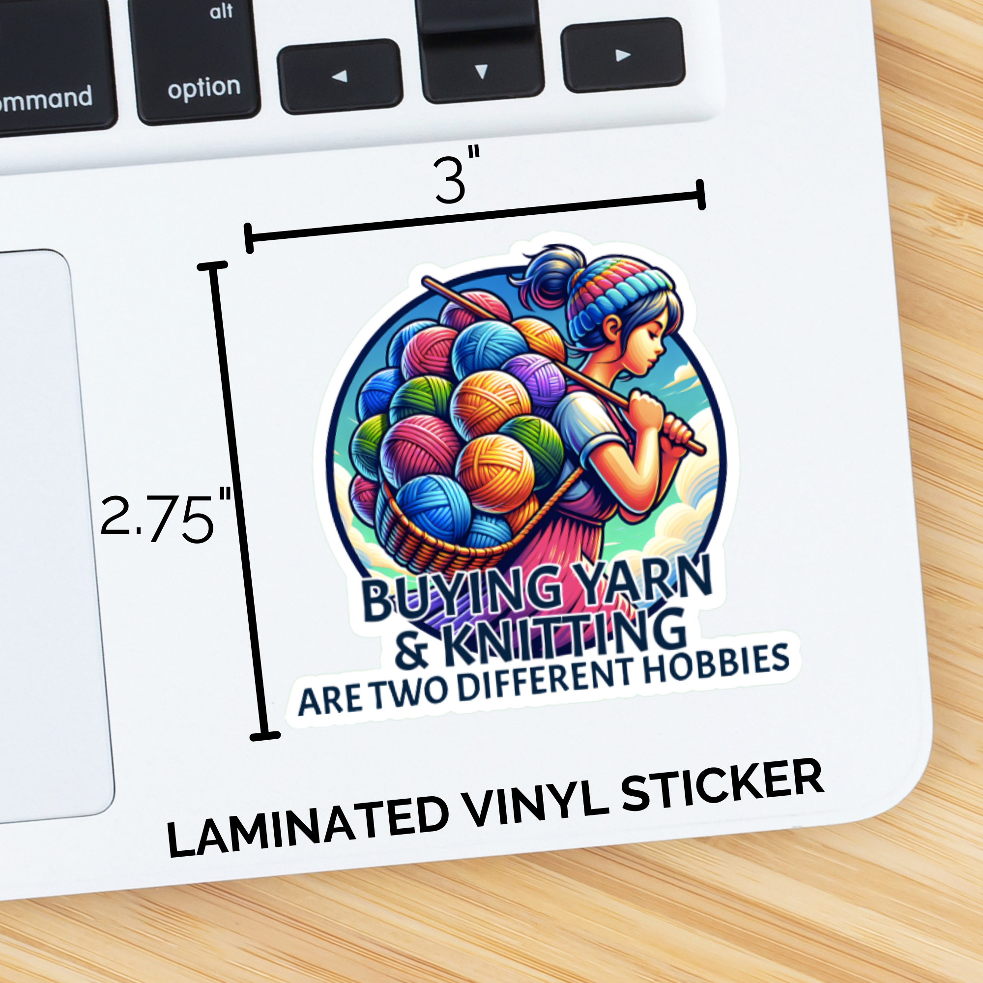 Buying Yarn & Knitting Are Two Different Hobbies Sticker