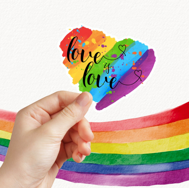 Love is Love Rainbow Heart Sticker