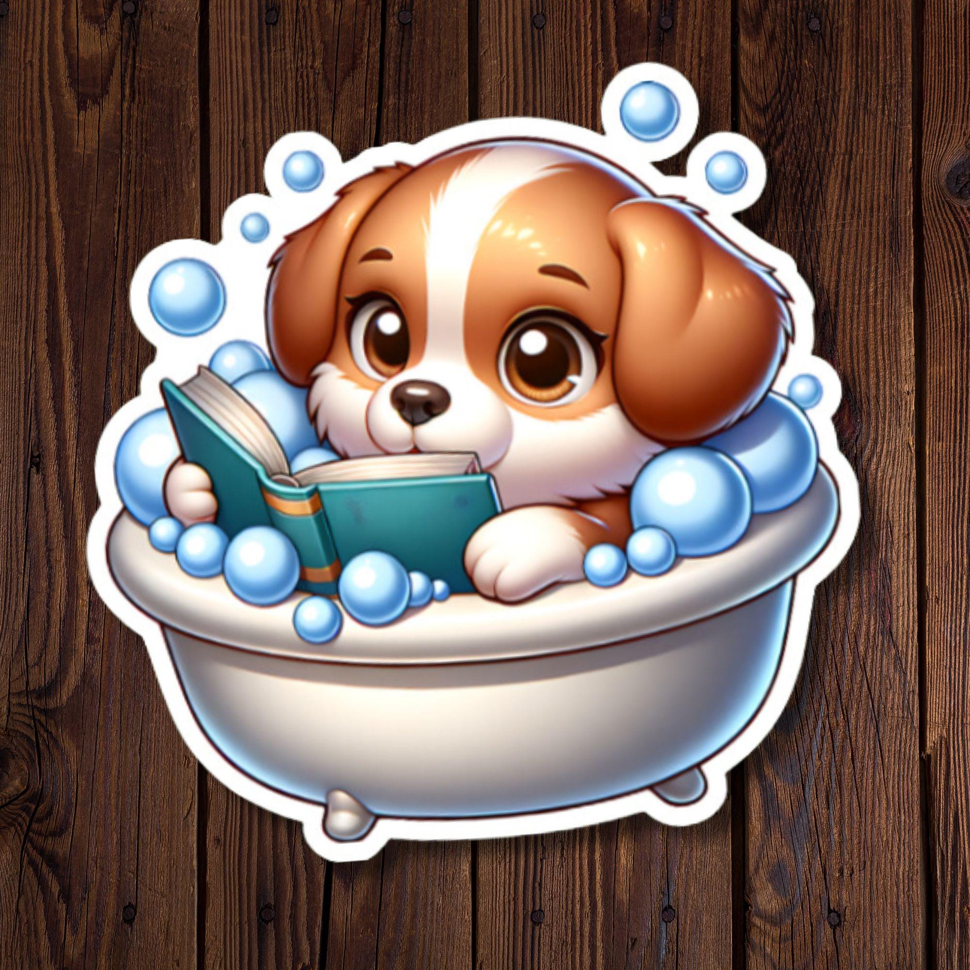 Cozy Dog Bubble Bath Sticker