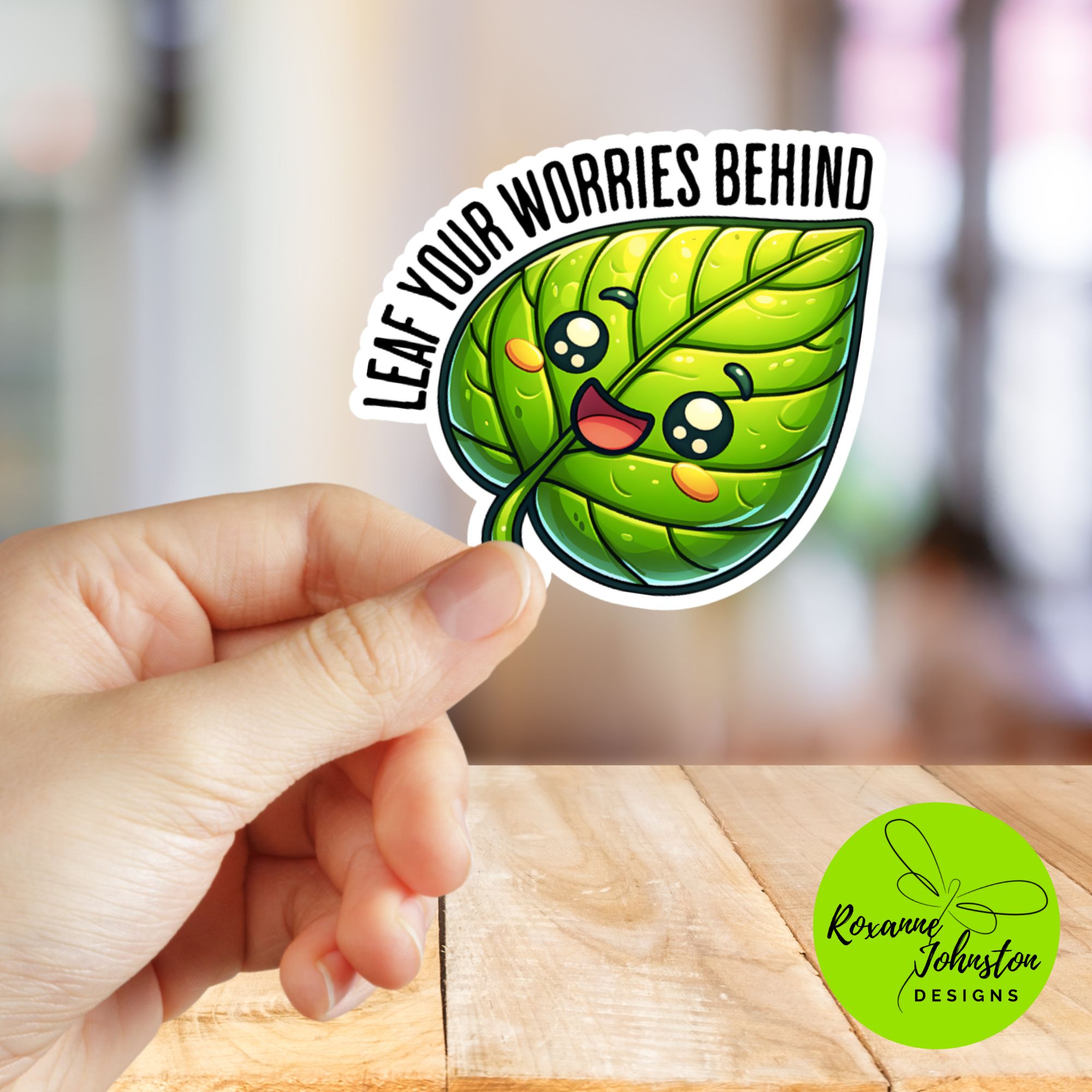 Leaf Your Worries Behind Sticker