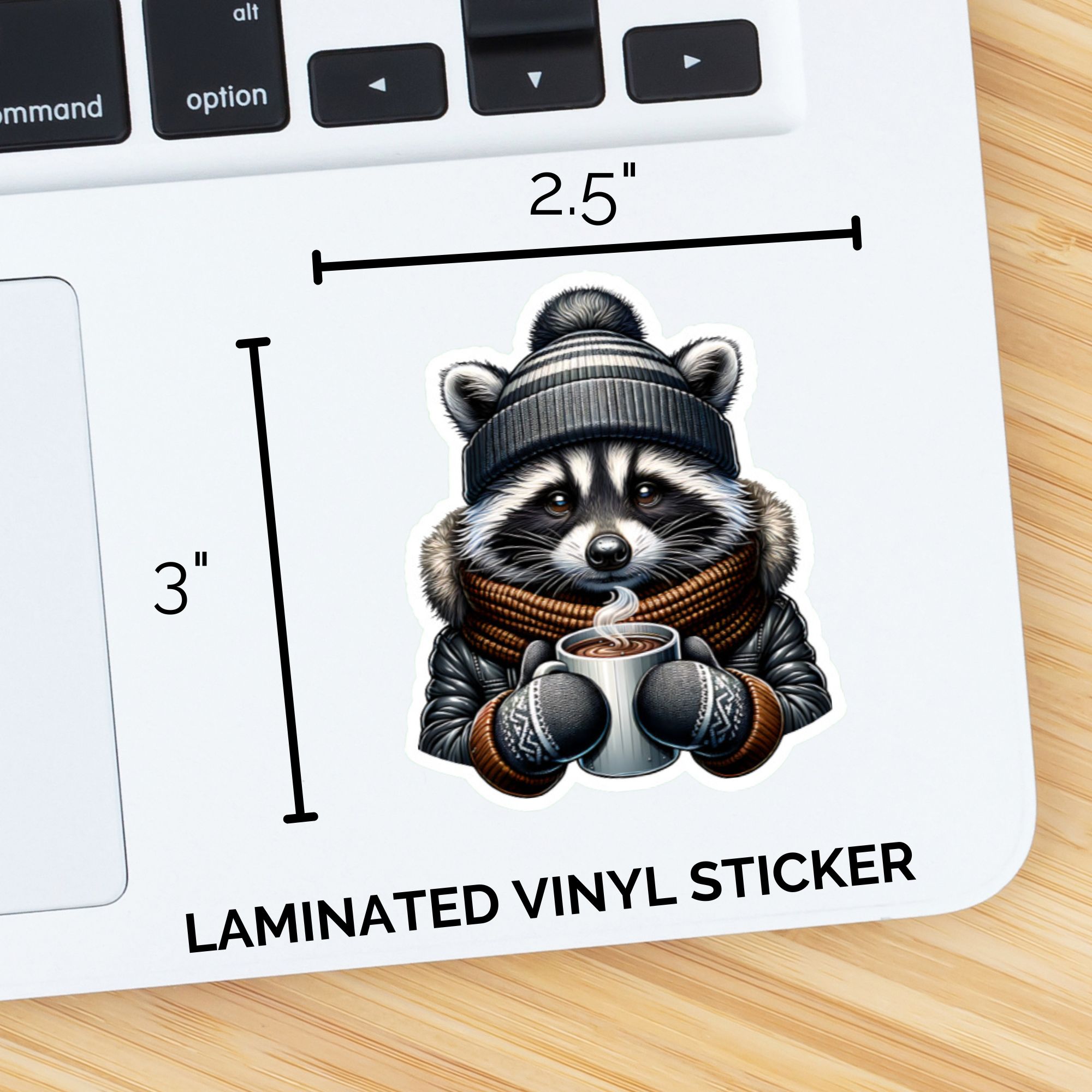 Cozy Winter Raccoon Sticker